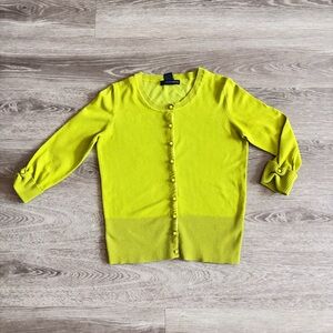 Grace Elements Chartreuse Button-Up Cardigan